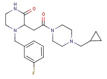3-{2-[4-(cyclopropylmethyl)-1-piperazinyl]-2-oxoethyl}-4-(3-fluorobenzyl)-2-piperazinone
