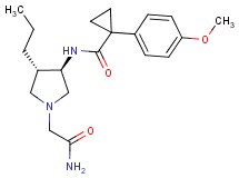 N-[rel-(3R,4S)-1-(2-amino-2-oxoethyl)-4-propyl-3-pyrrolidinyl]-1-(4-methoxyphenyl)cyclopropanecarboxamide hydrochloride