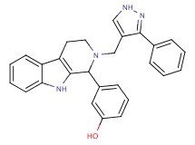 3-{2-[(3-phenyl-1H-pyrazol-4-yl)methyl]-2,3,4,9-tetrahydro-1H-beta-carbolin-1-yl}phenol