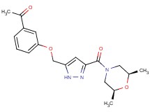 1-{3-[(3-{[(2R*,6S*)-2,6-dimethyl-4-morpholinyl]carbonyl}-1H-pyrazol-5-yl)methoxy]phenyl}ethanone