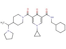 N-(cyclohexylmethyl)-1-cyclopropyl-4-oxo-5-({4-[1-(1-pyrrolidinyl)ethyl]-1-piperidinyl}carbonyl)-1,4-dihydro-3-pyridinecarboxamide