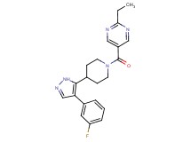 2-ethyl-5-({4-[4-(3-fluorophenyl)-1H-pyrazol-5-yl]piperidin-1-yl}carbonyl)pyrimidine