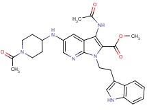 methyl 3-(acetylamino)-5-[(1-acetyl-4-piperidinyl)amino]-1-[2-(1H-indol-3-yl)ethyl]-1H-pyrrolo[2,3-b]pyridine-2-carboxylate