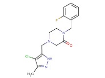 4-[(4-chloro-3-methyl-1H-pyrazol-5-yl)methyl]-1-(2-fluorobenzyl)piperazin-2-one