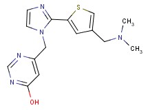 6-[(2-{4-[(dimethylamino)methyl]-2-thienyl}-1H-imidazol-1-yl)methyl]pyrimidin-4-ol