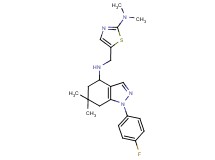 N-{[2-(dimethylamino)-1,3-thiazol-5-yl]methyl}-1-(4-fluorophenyl)-6,6-dimethyl-4,5,6,7-tetrahydro-1H-indazol-4-amine