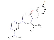 1-[6-(dimethylamino)-4-pyrimidinyl]-4-(4-fluorobenzyl)-3-isopropyl-1,4-diazepan-5-one