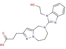 3-{5-[1-(2-hydroxyethyl)-1H-benzimidazol-2-yl]-5,6,7,8-tetrahydro-4H-pyrazolo[1,5-a][1,4]diazepin-2-yl}propanoic acid