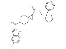 6-[(5-fluoro-1H-indol-2-yl)carbonyl]-N-[(1-phenylcyclopentyl)methyl]-6-azaspiro[2.5]octane-1-carboxamide