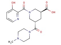 (3S*,5S*)-1-[(3-hydroxy-2-pyridinyl)carbonyl]-5-[(4-methyl-1-piperazinyl)carbonyl]-3-piperidinecarboxylic acid