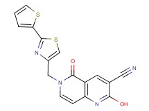 2-hydroxy-5-oxo-6-{[2-(2-thienyl)-1,3-thiazol-4-yl]methyl}-5,6-dihydro-1,6-naphthyridine-3-carbonitrile