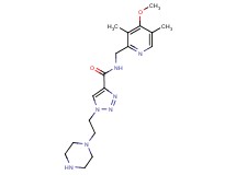 N-[(4-methoxy-3,5-dimethylpyridin-2-yl)methyl]-1-(2-piperazin-1-ylethyl)-1H-1,2,3-triazole-4-carboxamide
