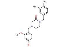 1-(3,4-dimethylbenzyl)-4-(4-hydroxy-2-methoxybenzyl)-2-piperazinone
