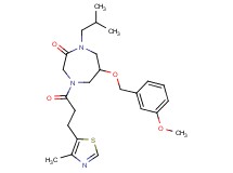 1-isobutyl-6-[(3-methoxybenzyl)oxy]-4-[3-(4-methyl-1,3-thiazol-5-yl)propanoyl]-1,4-diazepan-2-one