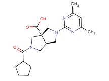 (3aS*,6aS*)-2-(cyclopentylcarbonyl)-5-(4,6-dimethylpyrimidin-2-yl)hexahydropyrrolo[3,4-c]pyrrole-3a(1H)-carboxylic acid