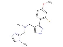 1-[3-(2-fluoro-4-methoxyphenyl)-1H-pyrazol-4-yl]-N-methyl-N-[(1-methyl-1H-imidazol-2-yl)methyl]methanamine