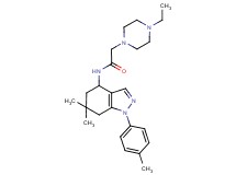 N-[6,6-dimethyl-1-(4-methylphenyl)-4,5,6,7-tetrahydro-1H-indazol-4-yl]-2-(4-ethyl-1-piperazinyl)acetamide
