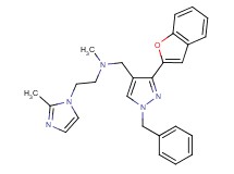 N-{[3-(1-benzofuran-2-yl)-1-benzyl-1H-pyrazol-4-yl]methyl}-N-methyl-2-(2-methyl-1H-imidazol-1-yl)ethanamine