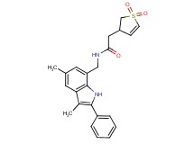N-[(3,5-dimethyl-2-phenyl-1H-indol-7-yl)methyl]-2-(1,1-dioxido-2,3-dihydro-3-thienyl)acetamide