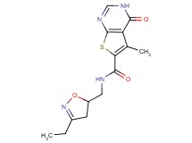 N-[(3-ethyl-4,5-dihydroisoxazol-5-yl)methyl]-5-methyl-4-oxo-3,4-dihydrothieno[2,3-d]pyrimidine-6-carboxamide