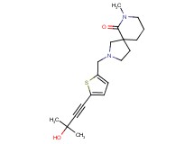 2-{[5-(3-hydroxy-3-methylbut-1-yn-1-yl)-2-thienyl]methyl}-7-methyl-2,7-diazaspiro[4.5]decan-6-one
