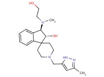 rel-(2R,3R)-3-[(2-hydroxyethyl)(methyl)amino]-1'-[(3-methyl-1H-pyrazol-5-yl)methyl]-2,3-dihydrospiro[indene-1,4'-piperidin]-2-ol bis(trifluoroacetate) (salt)