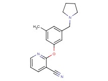 2-[3-methyl-5-(pyrrolidin-1-ylmethyl)phenoxy]nicotinonitrile