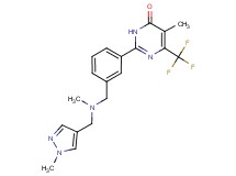 5-methyl-2-[3-({methyl[(1-methyl-1H-pyrazol-4-yl)methyl]amino}methyl)phenyl]-6-(trifluoromethyl)pyrimidin-4(3
