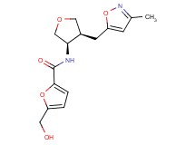 5-(hydroxymethyl)-N-{(3R*,4S*)-4-[(3-methylisoxazol-5-yl)methyl]tetrahydrofuran-3-yl}-2-furamide