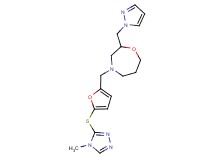 4-({5-[(4-methyl-4H-1,2,4-triazol-3-yl)thio]-2-furyl}methyl)-2-(1H-pyrazol-1-ylmethyl)-1,4-oxazepane