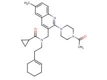 N-{[2-(4-acetyl-1-piperazinyl)-6-methyl-3-quinolinyl]methyl}-N-[2-(1-cyclohexen-1-yl)ethyl]cyclopropanecarboxamide