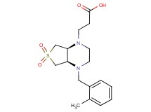 3-[(4aR*,7aS*)-4-(2-methylbenzyl)-6,6-dioxidohexahydrothieno[3,4-b]pyrazin-1(2H)-yl]propanoic acid