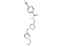 4-cyano-N-({1-[(1-ethyl-1H-pyrazol-4-yl)methyl]pyrrolidin-3-yl}methyl)benzamide