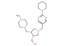 {(3R*,4S*)-4-[(4-methylpiperazin-1-yl)methyl]-1-[(2-piperidin-1-ylpyrimidin-5-yl)methyl]pyrrolidin-3-yl}methanol