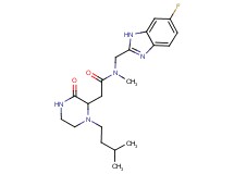 N-[(6-fluoro-1H-benzimidazol-2-yl)methyl]-N-methyl-2-[1-(3-methylbutyl)-3-oxo-2-piperazinyl]acetamide