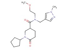 1-cyclopentyl-N-(2-methoxyethyl)-N-[(1-methyl-1H-pyrazol-4-yl)methyl]-6-oxo-3-piperidinecarboxamide