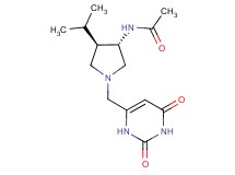 N-{(3S*,4R*)-1-[(2,6-dioxo-1,2,3,6-tetrahydropyrimidin-4-yl)methyl]-4-isopropylpyrrolidin-3-yl}acetamide