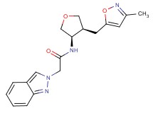 2-(2H-indazol-2-yl)-N-{(3R*,4S*)-4-[(3-methylisoxazol-5-yl)methyl]tetrahydrofuran-3-yl}acetamide