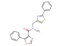 N-methyl-5-phenyl-N-[(2-phenyl-1,3-thiazol-4-yl)methyl]-1,3-oxazole-4-carboxamide