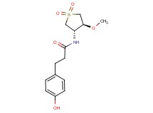 3-(4-hydroxyphenyl)-N-[(3S*,4S*)-4-methoxy-1,1-dioxidotetrahydro-3-thienyl]propanamide