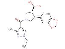 (3S*,4R*)-4-(1,3-benzodioxol-5-yl)-1-[(1-ethyl-3-methyl-1H-pyrazol-4-yl)carbonyl]pyrrolidine-3-carboxylic acid