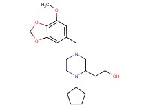2-{1-cyclopentyl-4-[(7-methoxy-1,3-benzodioxol-5-yl)methyl]-2-piperazinyl}ethanol