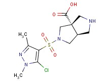 (3aS*,6aS*)-2-[(5-chloro-1,3-dimethyl-1H-pyrazol-4-yl)sulfonyl]hexahydropyrrolo[3,4-c]pyrrole-3a(1H)-carboxylic acid