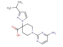 1-(4-aminopyrimidin-2-yl)-4-(3-isopropyl-1H-pyrazol-1-yl)piperidine-4-carboxylic acid