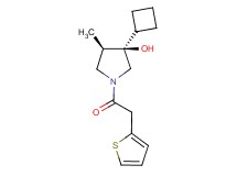 (3R*,4R*)-3-cyclobutyl-4-methyl-1-(2-thienylacetyl)-3-pyrrolidinol