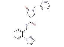 5-oxo-N-[2-(1H-pyrazol-1-yl)benzyl]-1-(pyridin-2-ylmethyl)pyrrolidine-3-carboxamide