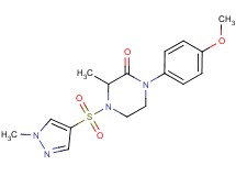 1-(4-methoxyphenyl)-3-methyl-4-[(1-methyl-1H-pyrazol-4-yl)sulfonyl]-2-piperazinone