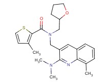 N-{[2-(dimethylamino)-8-methyl-3-quinolinyl]methyl}-3-methyl-N-(tetrahydro-2-furanylmethyl)-2-thiophenecarboxamide