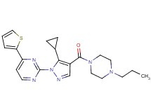 2-{5-cyclopropyl-4-[(4-propyl-1-piperazinyl)carbonyl]-1H-pyrazol-1-yl}-4-(2-thienyl)pyrimidine