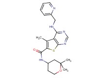 N-(2,2-dimethyltetrahydro-2H-pyran-4-yl)-5-methyl-4-[(2-pyridinylmethyl)amino]thieno[2,3-d]pyrimidine-6-carboxamide